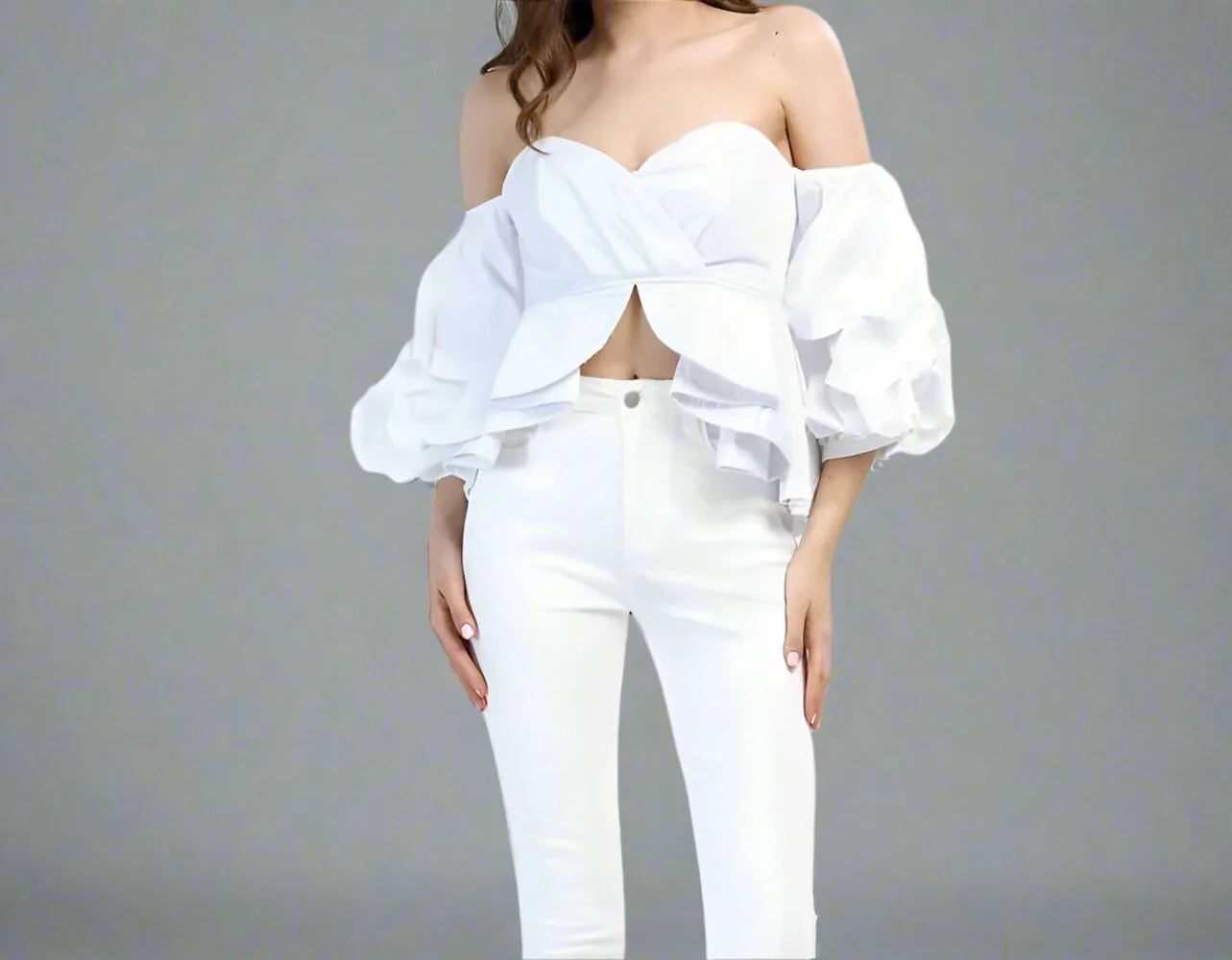 Peplum Ruffles Top- Prima Dons and Donnas