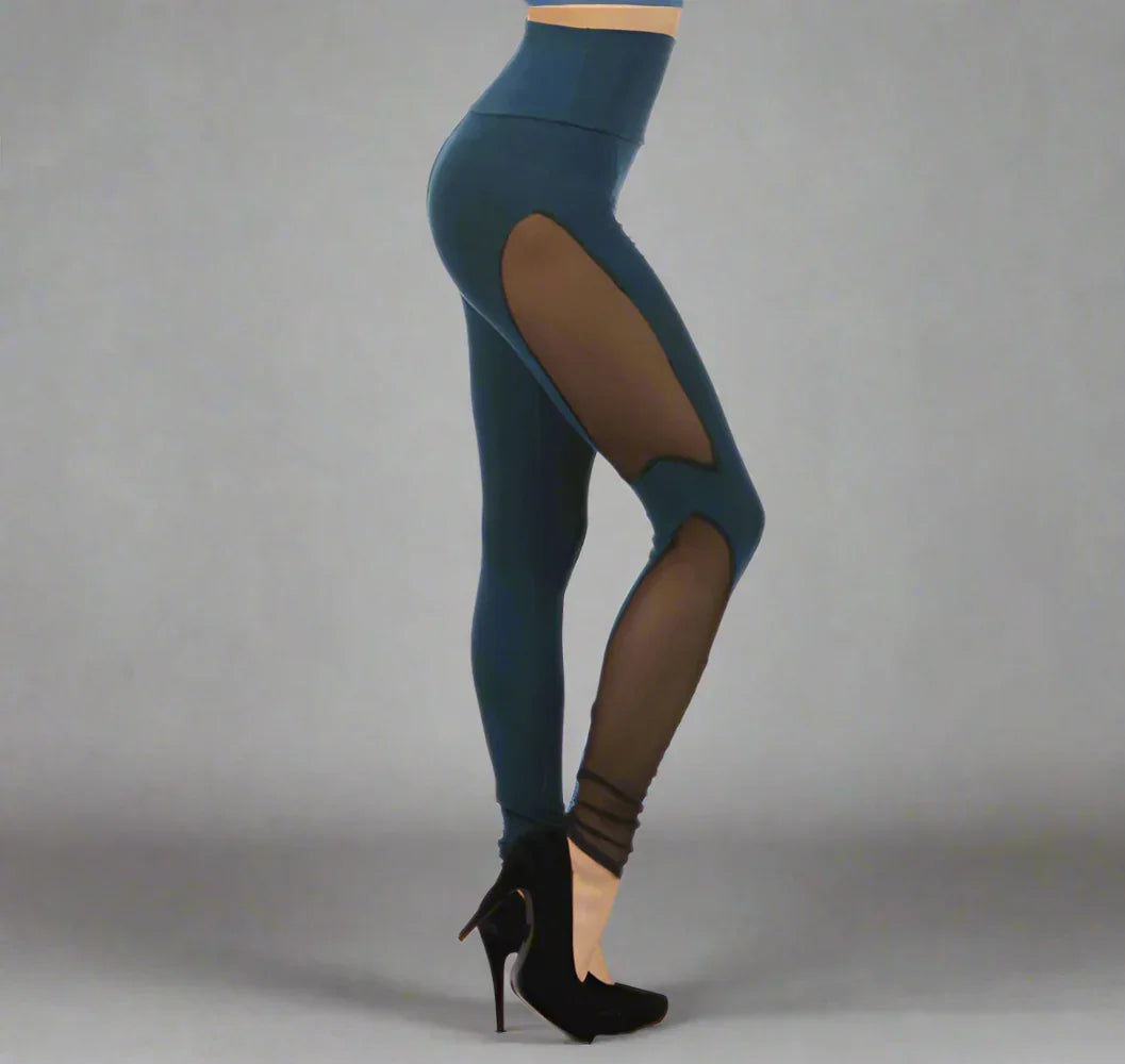 Side Mesh High Waist Leggings- Prima Dons and Donnas