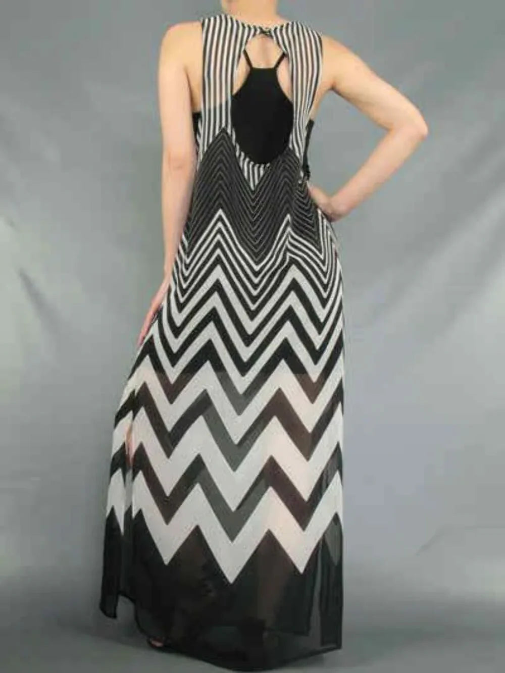 Chevron Print Mavi Dress- Prima Dons and Donnas