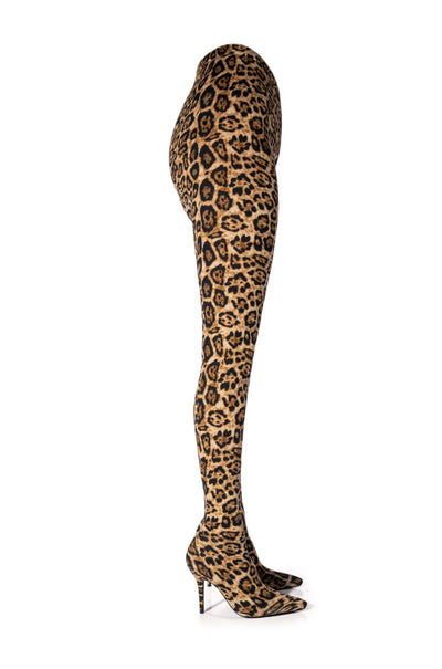 Leopard Boho Stilettos Pants Boots