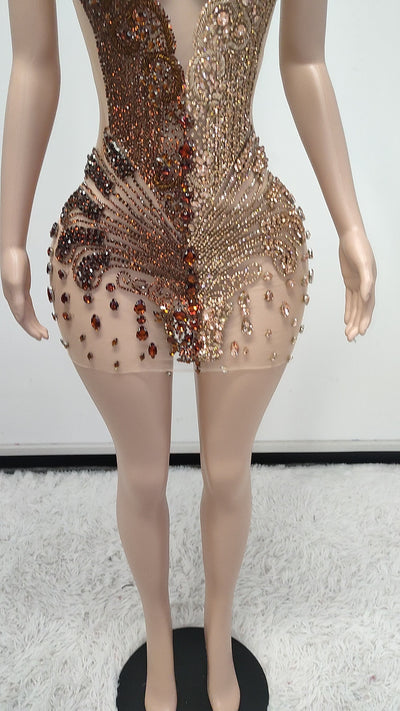 Rhinestones Mini Dress 5(Ready To Ship)