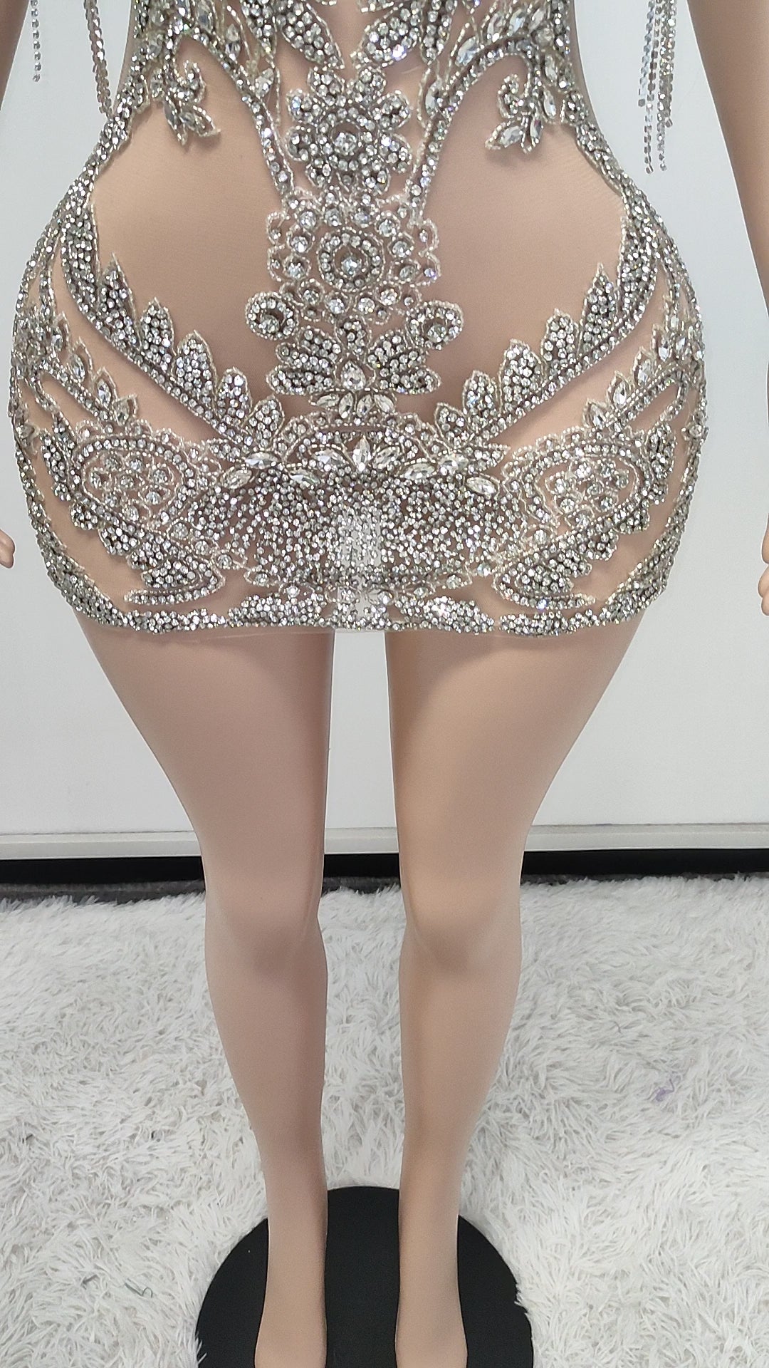 Rhinestone Crystals Mini Dress 1