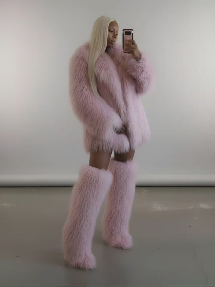 Crop or Full-Length Mongolian Sheep Lamb fur Fur Coat- By Prima DND