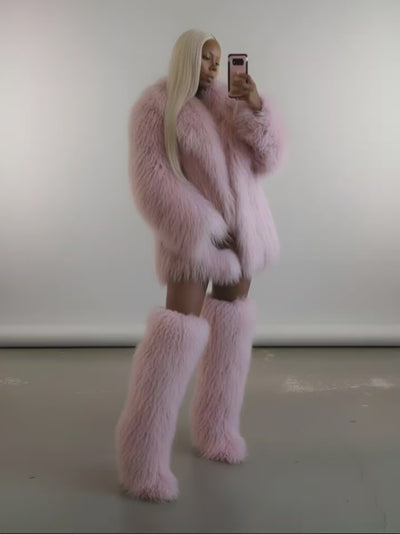 Crop or Full-Length Mongolian Sheep Lamb fur Fur Coat- By Prima DND