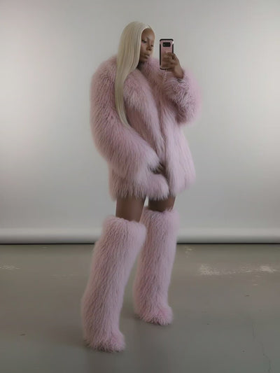 Crop or Full-Length Mongolian Sheep Lamb fur Fur Coat- By Prima DND