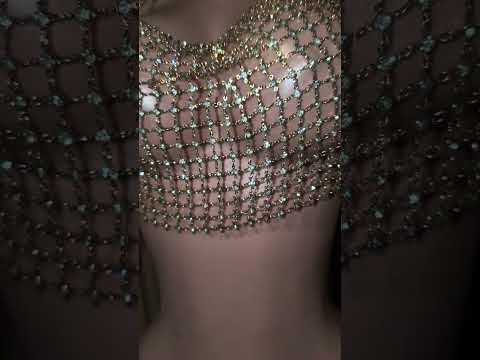 Rhinestone Chain Drape Halter Top (Ready to Ship)- Prima Dons and Donnas