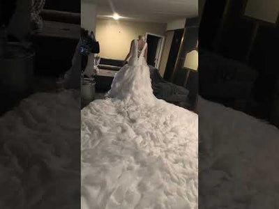 Luxury Rhinestone Ruffle Crystal Wedding Gown 2- Prima Dons and Donnas