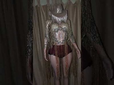 Crystal stones Tassels Dress