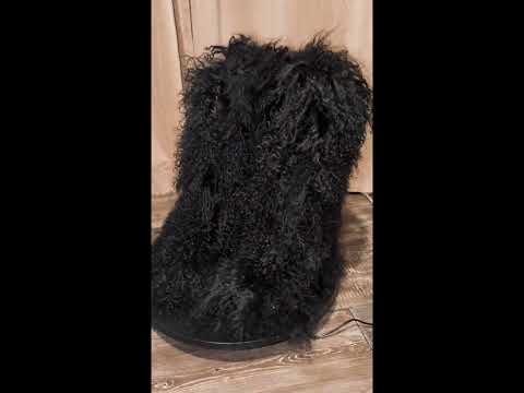 Lamb Mongolian Calf or Ankle  Fur Winter Flat Boots