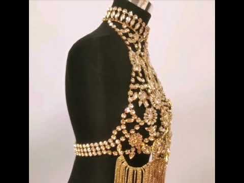 Rhinestone Jewelled Body Chain Top