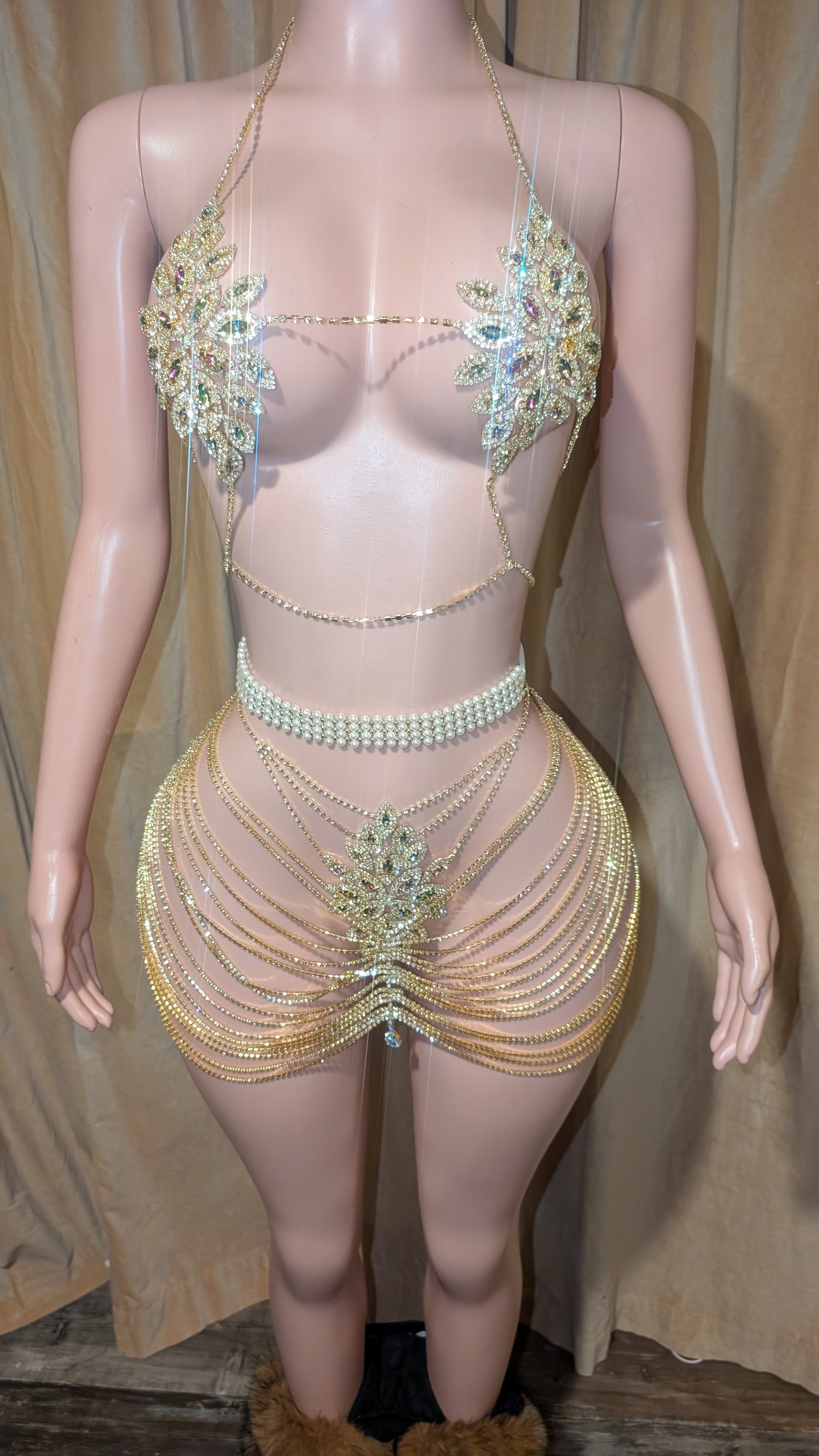 Rhinestone Bra Set Body Jewelry 2- Prima Dons and Donnas (Ready to Ship)