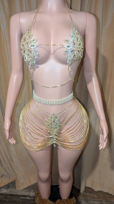 Rhinestone Bra Set Body Jewelry 2- Prima Dons and Donnas (Ready to Ship)