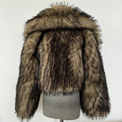 Luxury Cropped Faux Big Sleeve Fur Jacket