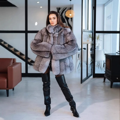 Mink Faux Fluffy Fur Hip Jacket. Regular or Luxury 2