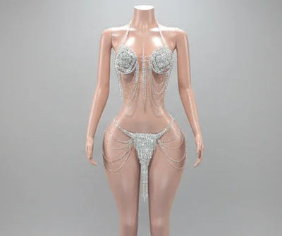 Rhinestone Bra Set Body Jewelry- Prima Dons and Donnas (Ready to Ship)