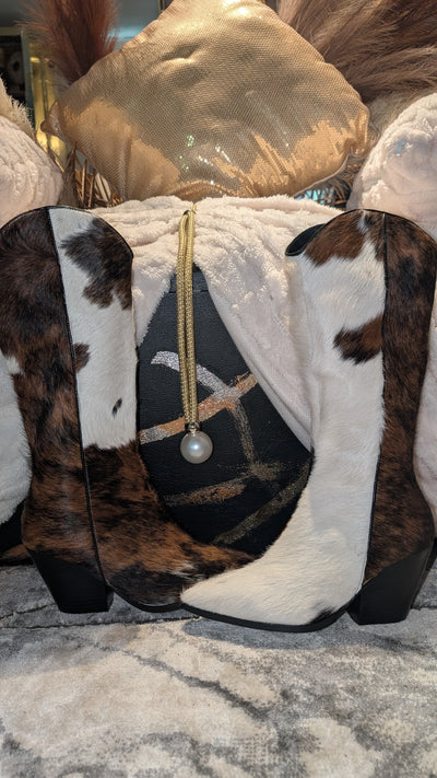 Cowboy Cow Hide Fur Boots