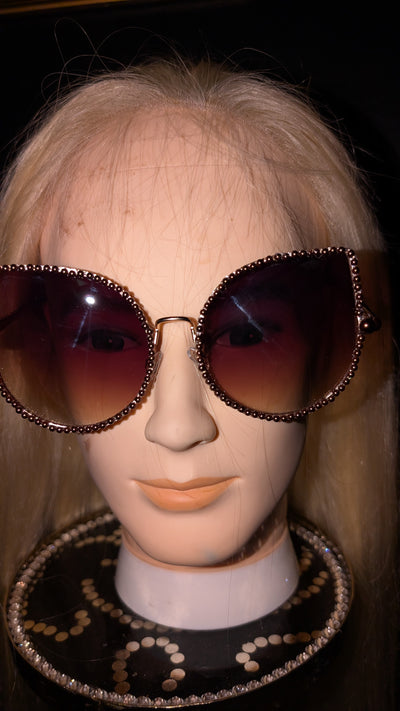 Pearl Custom Frame Rhinestone Sun Glasses