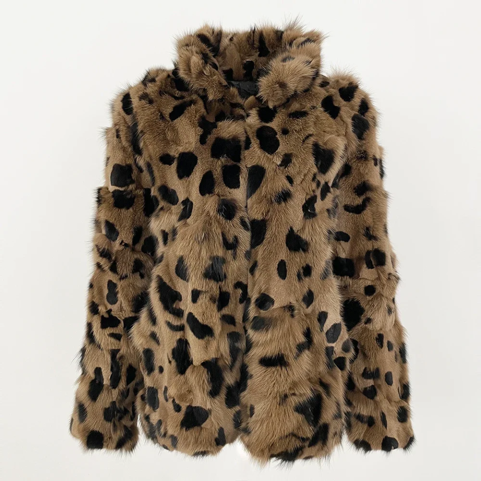 Leopard Fox Fur Coat Jacket- By Prima DND