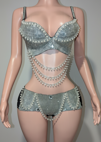 Custom Rhinestone Bra Set 1- Prima Dons and Donnas
