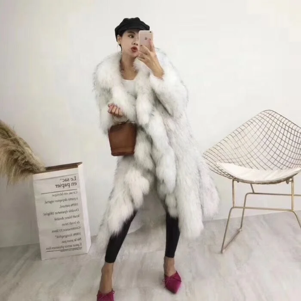 Ruffle Faux Long Fur Jacket