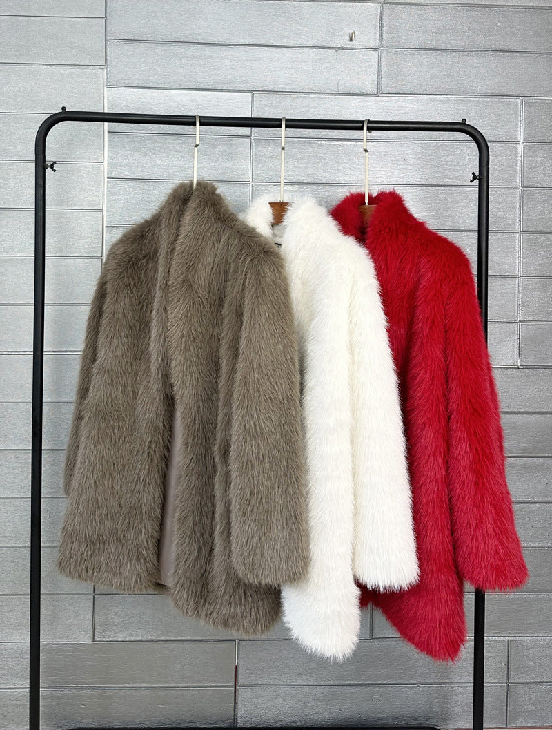 Crop or Full Length Fox Faux Fur Coat - By Prima DND