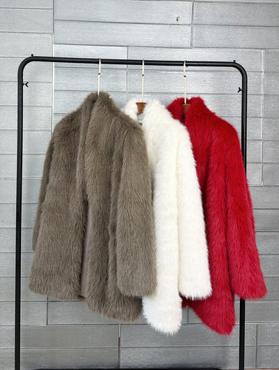 Crop or Full Length Fox Faux Fur Coat - By Prima DND