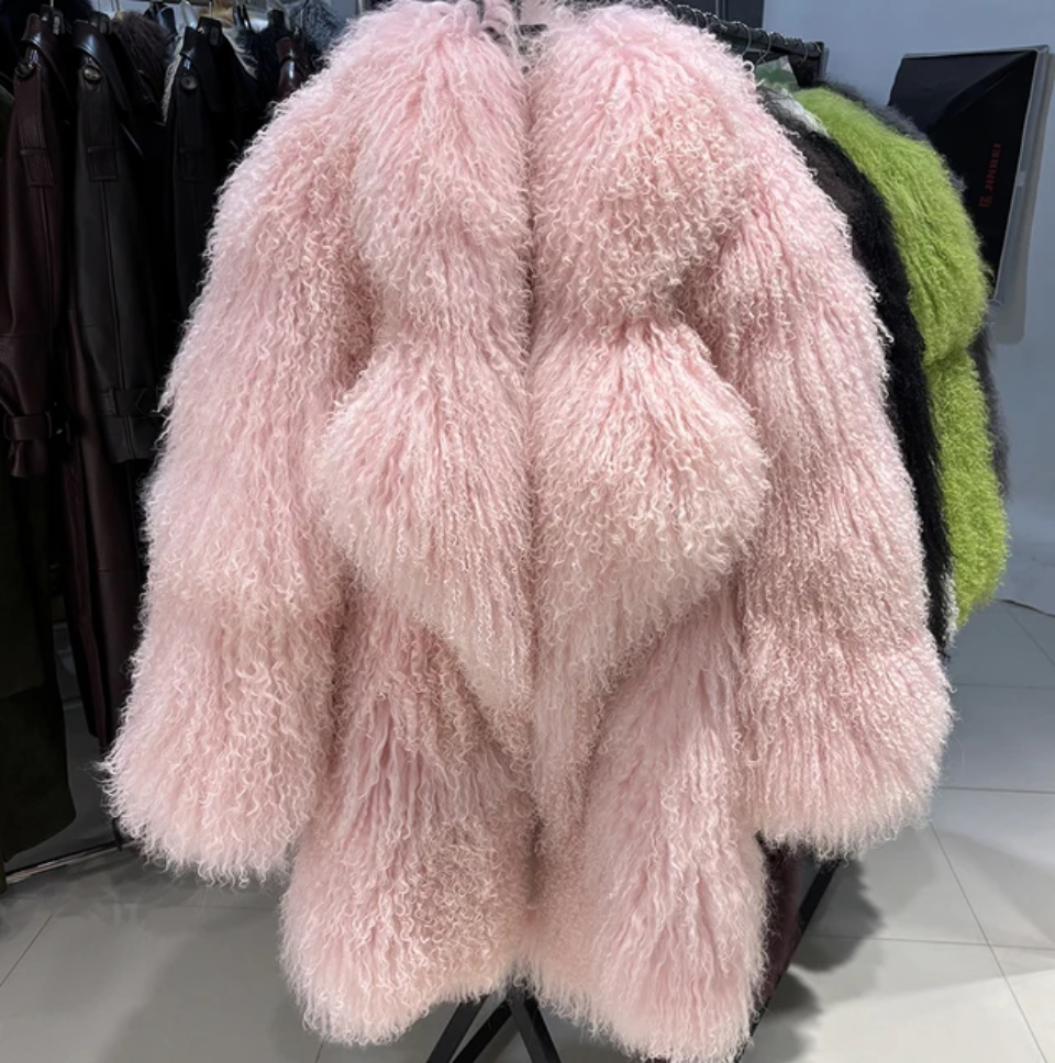 Over Sized Mongolian Sheep Lamb fur Fur Coat- Prima Dons and Donnas