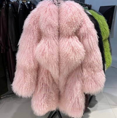 Over Sized Mongolian Sheep Lamb fur Fur Coat- Prima Dons and Donnas