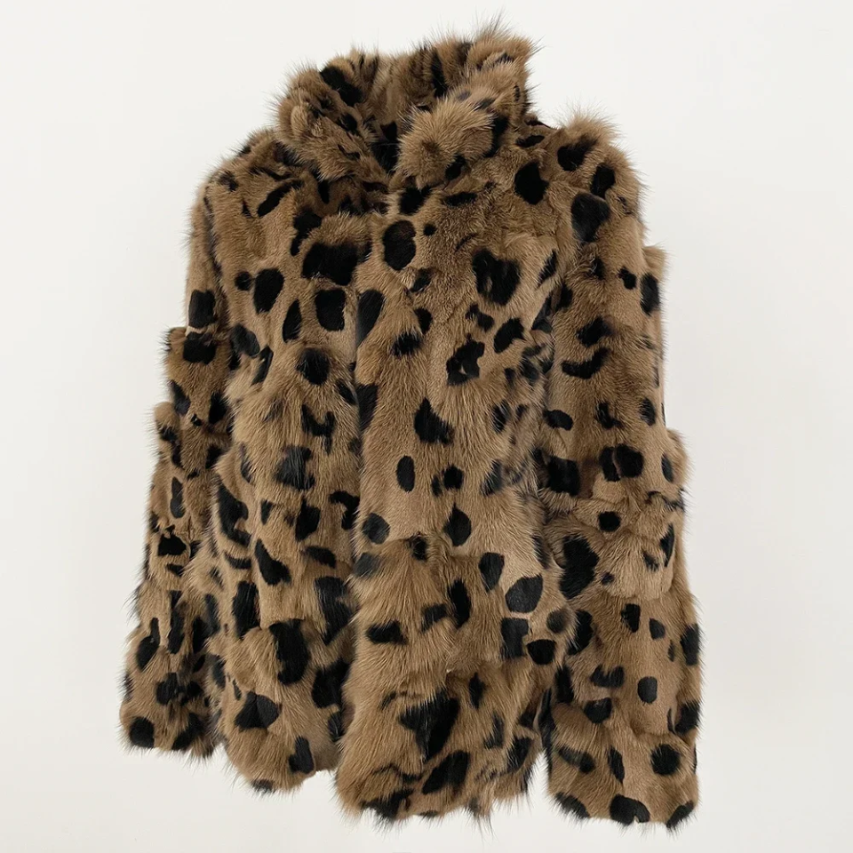 Leopard Fox Fur Coat Jacket- By Prima DND