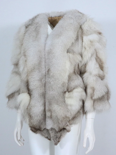 Oversize Fox Fur Poncho Shawl- By Prima DND