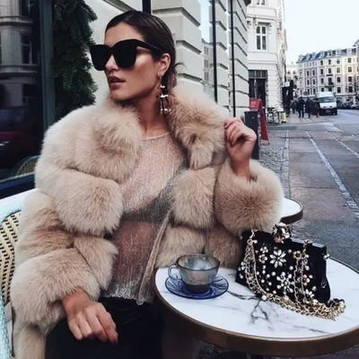 Mink Faux Fluffy Fur Hip Jacket. Regular or Luxury (Ready to Ship)