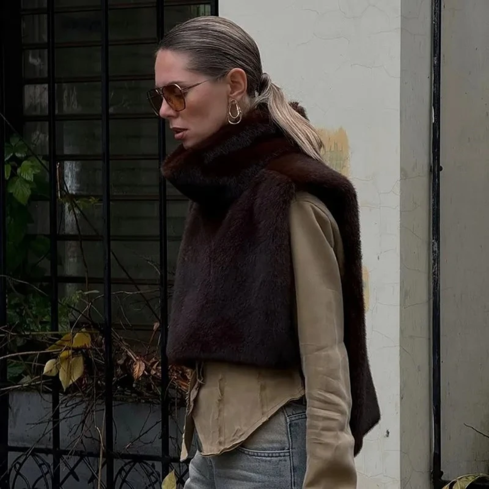 A turtle Neco Faux Fur Long Top- Prima Dons and Donnas