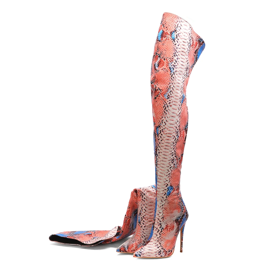 Snake Crotch High Shiny Boots
