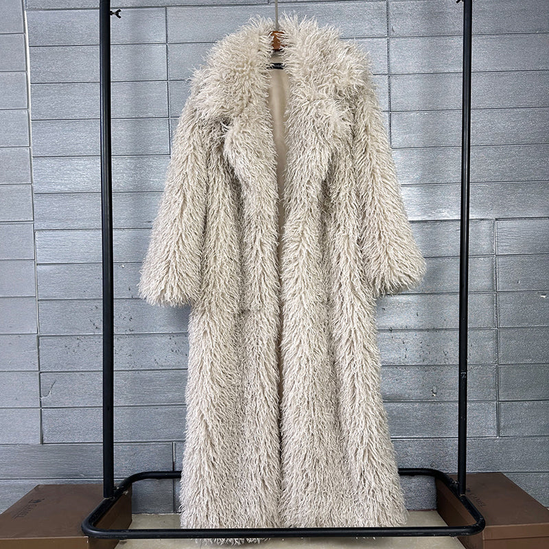 Crop or Full Length Mongolian  Sheep Lamb Faux Fur Coat (Ready to Ship)- By Prima DND