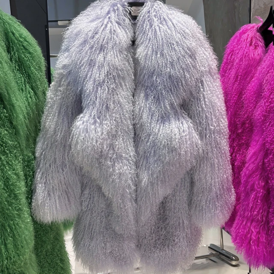 Over Sized Mongolian Sheep Lamb fur Fur Coat- Prima Dons and Donnas