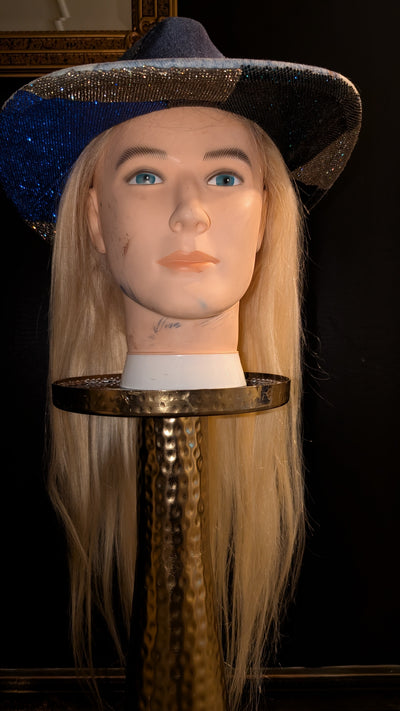 Custom Denim Print Rhinestone Western Cowboy Hat 3(Ready to Ship)