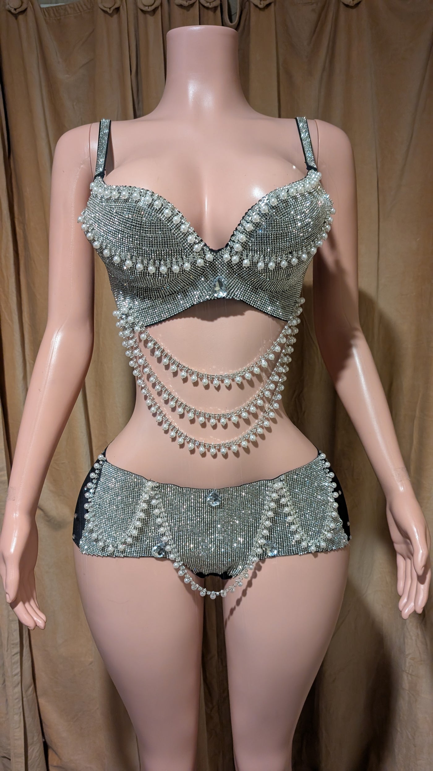 Custom Rhinestone Bra Set 1- Prima Dons and Donnas