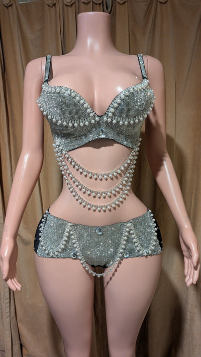 Custom Rhinestone Bra Set 1- Prima Dons and Donnas