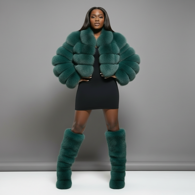 Luxury Mink Crop Fluffy Faux Jacket- By Prima DND