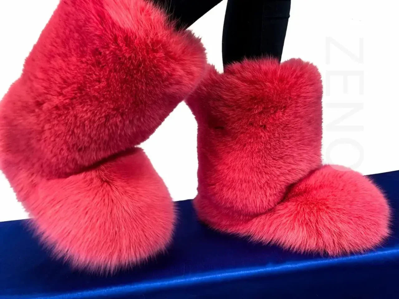 Fox Fur Boots – Winter Flat Boots