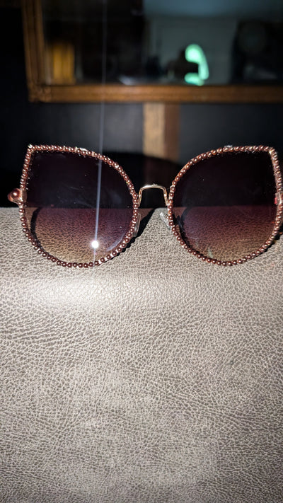 Pearl Custom Frame Rhinestone Sun Glasses