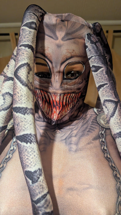 Monster Costume – Creepy Halloween Mask With Bioluminescent Tentacles-(Ready to Ship)