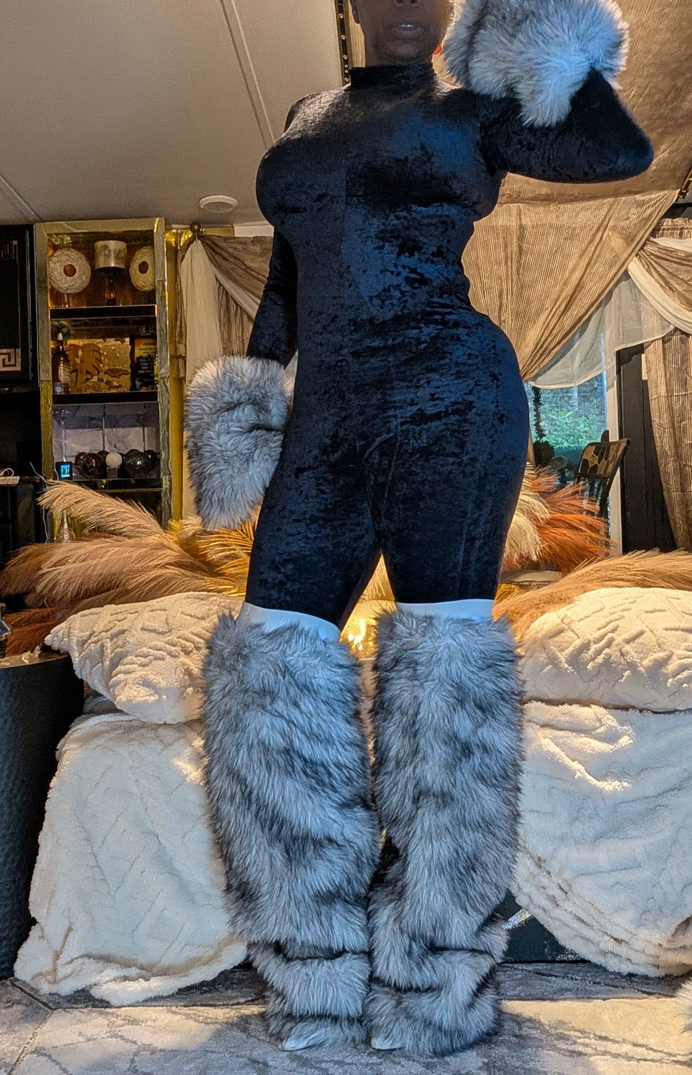 Fatima Velvet Jumpsuit- Prima Dons and Donnas