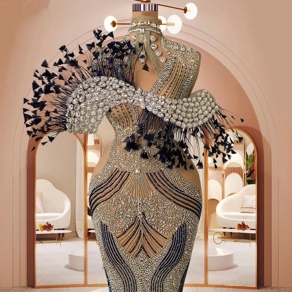 Luxury Crystal Maxi Dress