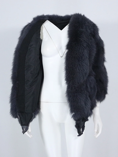 Oversize Fox Fur Poncho Shawl- By Prima DND