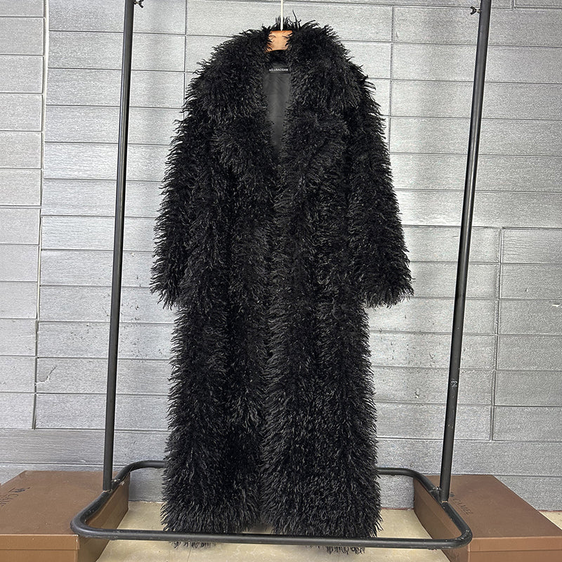 Crop or Full Length Mongolian  Sheep Lamb Faux Fur Coat (Ready to Ship)- By Prima DND
