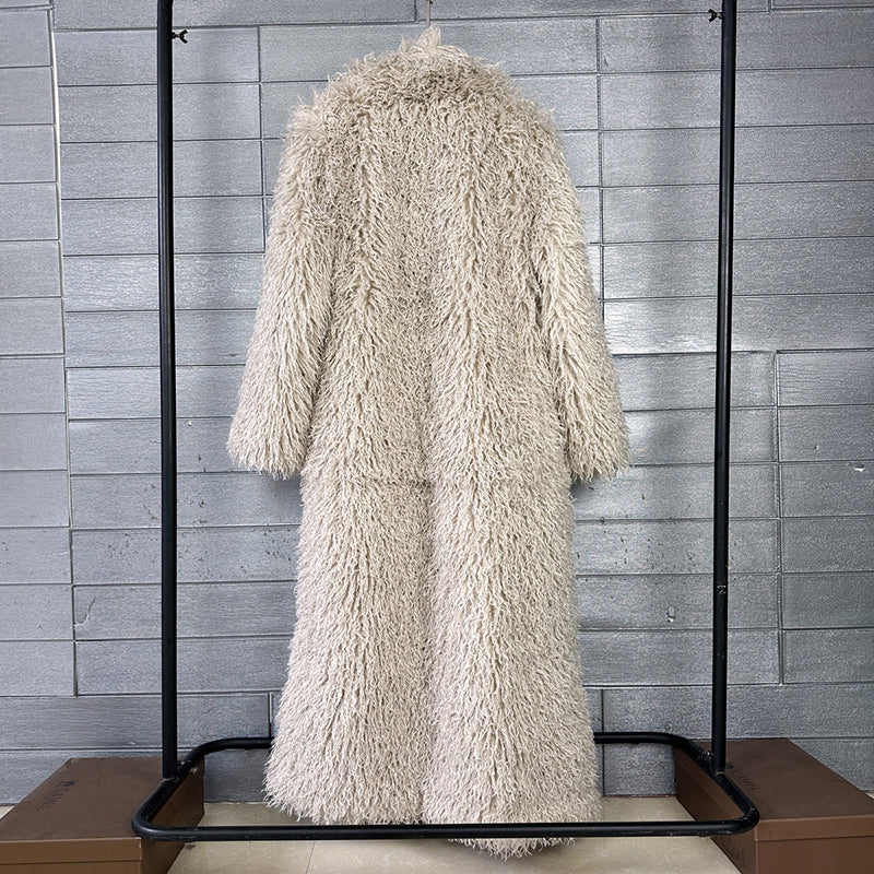 Crop or Full Length Mongolian  Sheep Lamb Faux Fur Coat (Ready to Ship)- By Prima DND