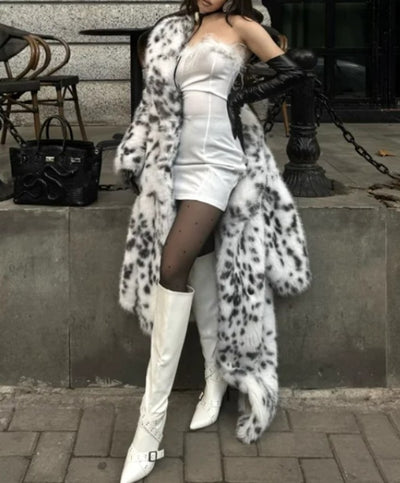 Dalmatian Faux Long Fur Jacket