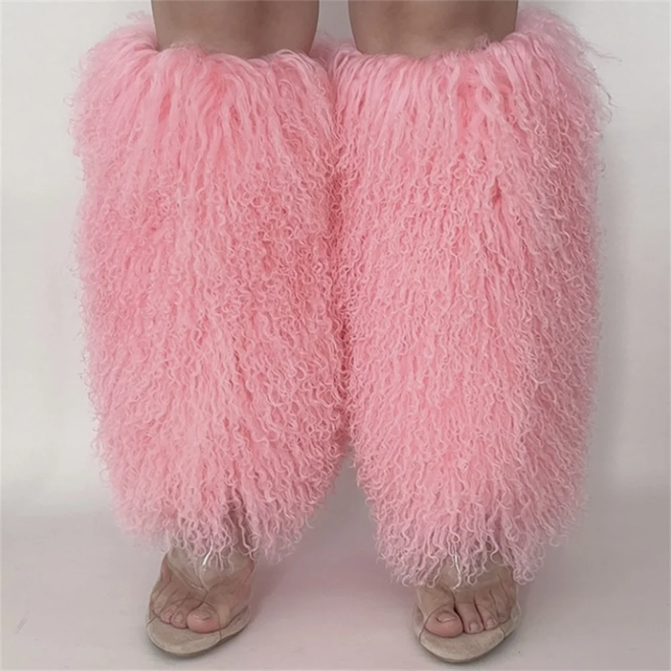 Mongolian Fur Leg Warmers – Custom Faux or Natural Fur Boot Covers for Winter Style