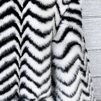 Full Length Stripped  Faux Fur Coat - By Prima DND